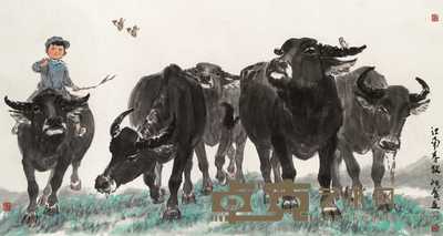 张广 江南春牧 镜心 95.5×179cm